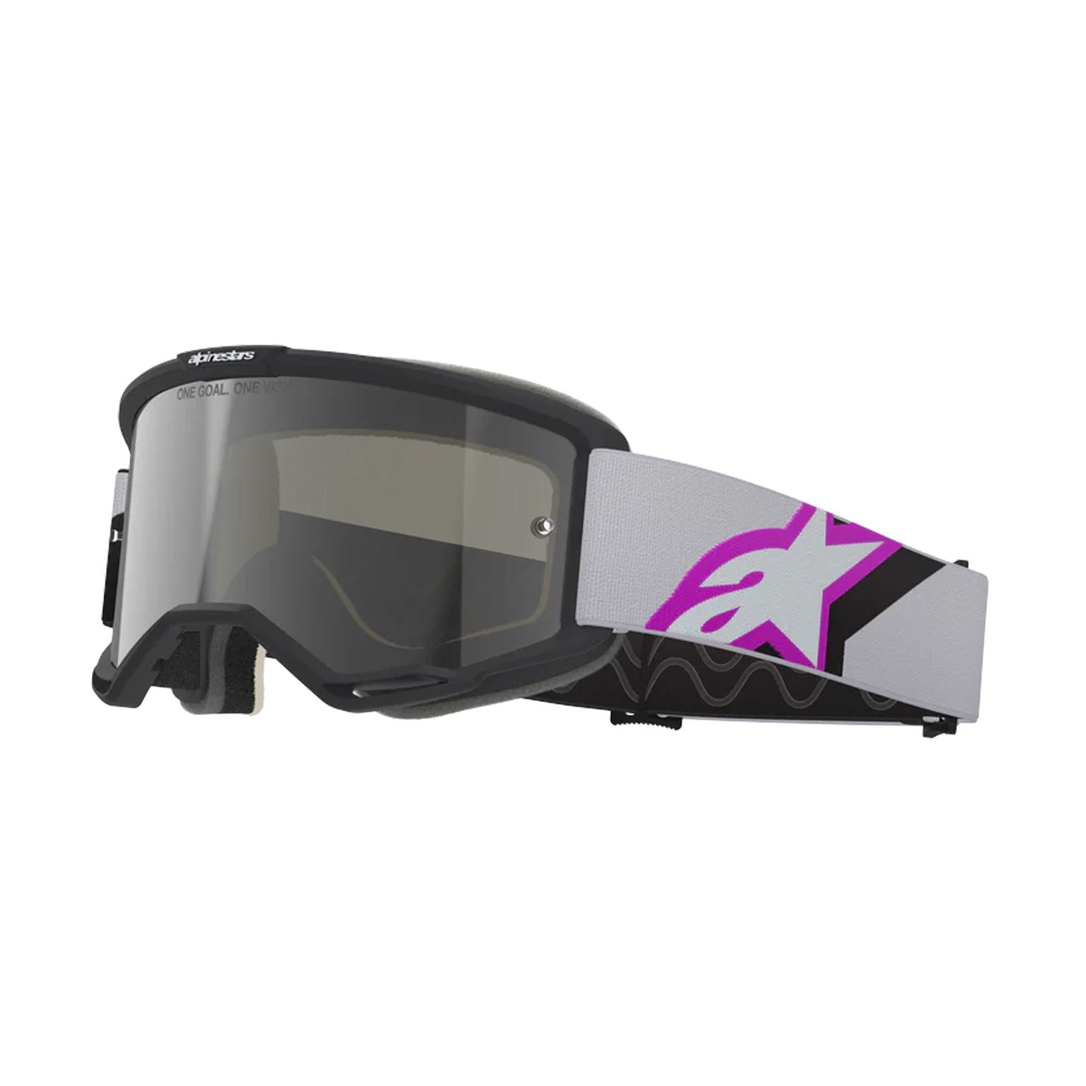 Alpinestars 2026 Vision 5 Corp Motocross Goggles Light Grey Purple Mirror Silver One Size